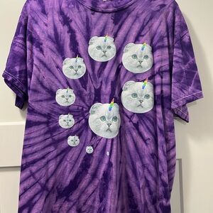 Taylor Swift Purple Tie Dye Olivia Cat T-shirt